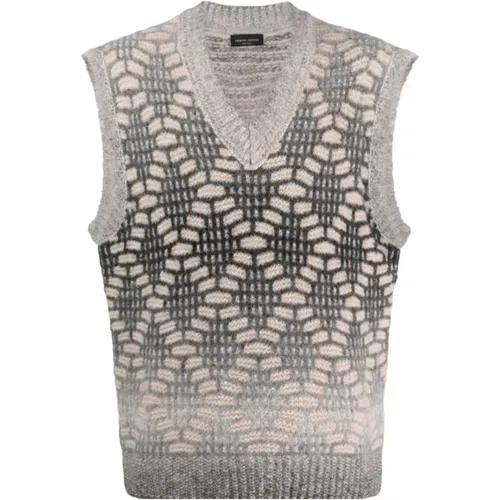 Sleeveless Jacquard Knitwear , male, Sizes: XL - Roberto Collina - Modalova