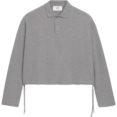 Besticktes Gekürztes Poloshirt , Herren, Größe: S - Ami Paris - Modalova