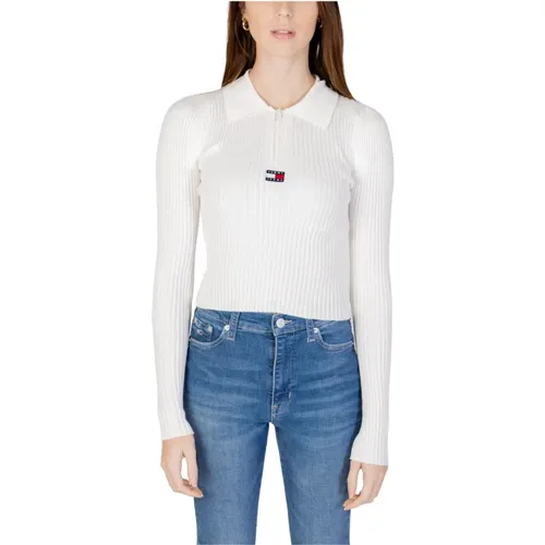 Polyester Half Zip Sweater , female, Sizes: M, S, L, XS - Tommy Jeans - Modalova
