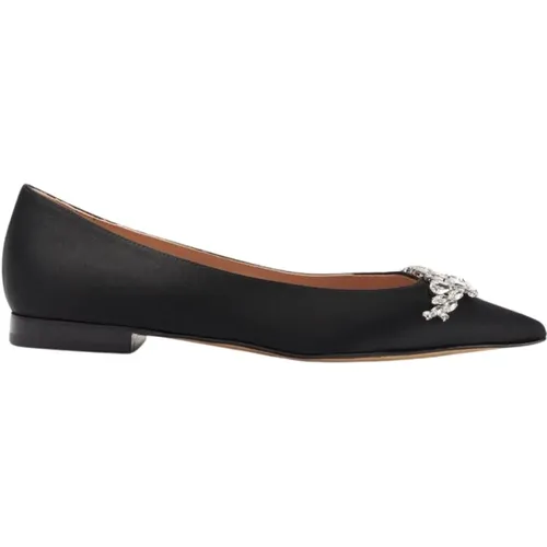 Satin-Ballerinas mit Strass-Akzent , Damen, Größe: 36 EU - Scarosso - Modalova