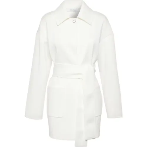 Weiße Jacke mit Hemdkragen , Damen, Größe: S - Max Mara - Modalova
