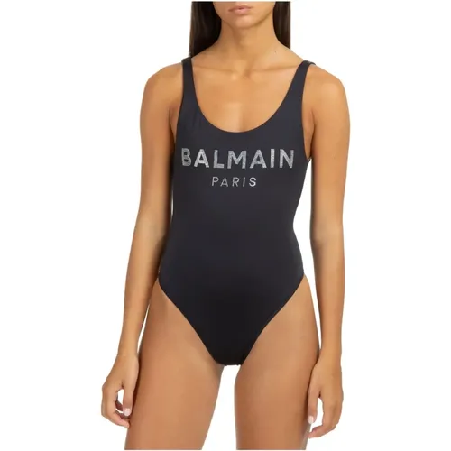 One-Piece Crystal Logo Swimsuit , female, Sizes: XL - Balmain - Modalova