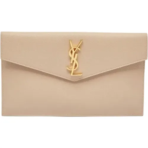 Pre-owned Leather clutches , female, Sizes: ONE SIZE - Yves Saint Laurent Vintage - Modalova