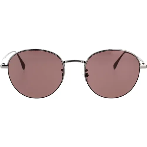 Round Glamour Sunglasses with Half-Frame , unisex, Sizes: 52 MM - Fendi - Modalova