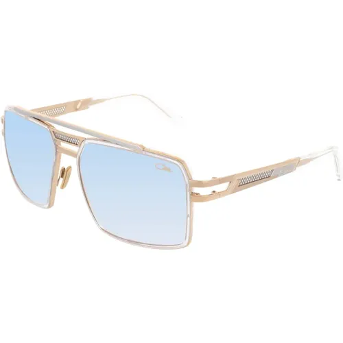 Gold Metal Frame with Blue Lenses , unisex, Sizes: 60 MM - Cazal - Modalova