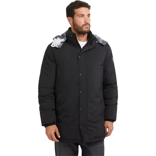 Solide Parka Herren Schwarz , Herren, Größe: L - Guess - Modalova