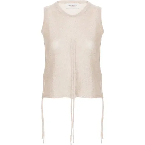 Ecru Top , female, Sizes: 2XS, M - Ermanno Scervino - Modalova