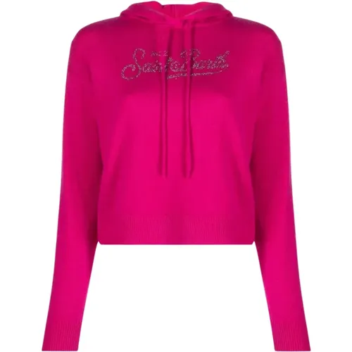 Fuchsia Hooded Sweater Cashmere Blend , female, Sizes: M, S, L - MC2 Saint Barth - Modalova