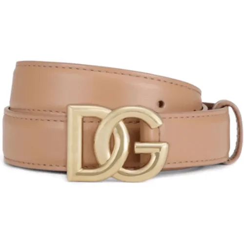 Antique Leather Belt with DG Logo Buckle , female, Sizes: 75 CM - Dolce & Gabbana - Modalova