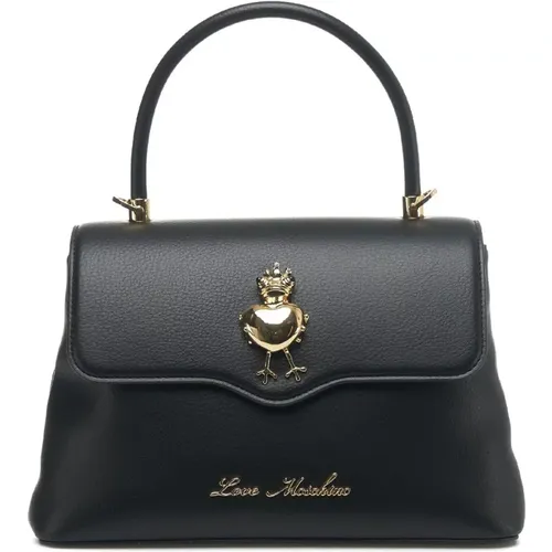 Schwarze Eco-Leder Handtasche Chic Stil - Love Moschino - Modalova