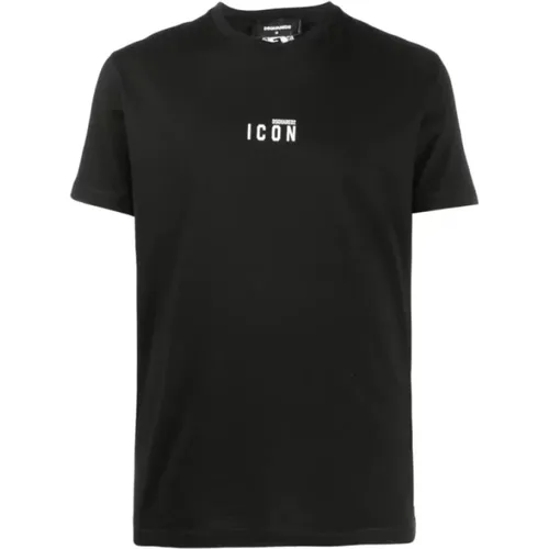 Schwarzes Cool Fit T-Shirt , Herren, Größe: L - Dsquared2 - Modalova