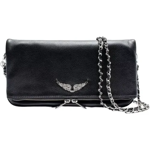 Rock Clutch with Silver Details , female, Sizes: ONE SIZE - Zadig & Voltaire - Modalova