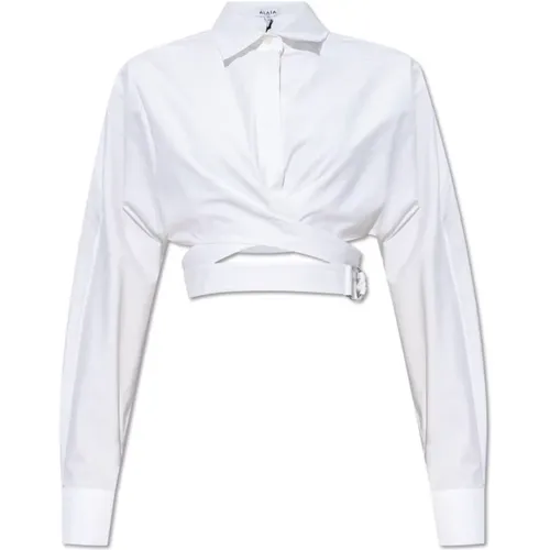 Cropped shirt , female, Sizes: M, XS - Alaïa - Modalova
