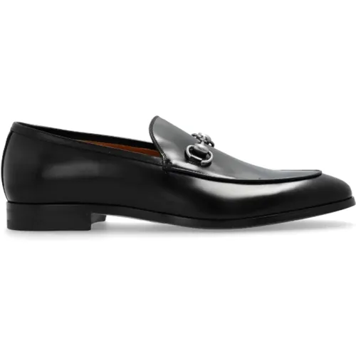 Schwarze Horsebit Loafers Gebürstetes Leder - Gucci - Modalova