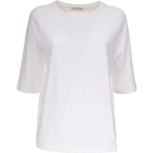 Cotton T-shirt 3/4 Sleeve Regular Fit , female, Sizes: M, S, L - Le Tricot Perugia - Modalova