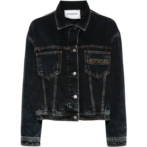 Blaue Denim Gepolsterte Jacke - Iceberg - Modalova