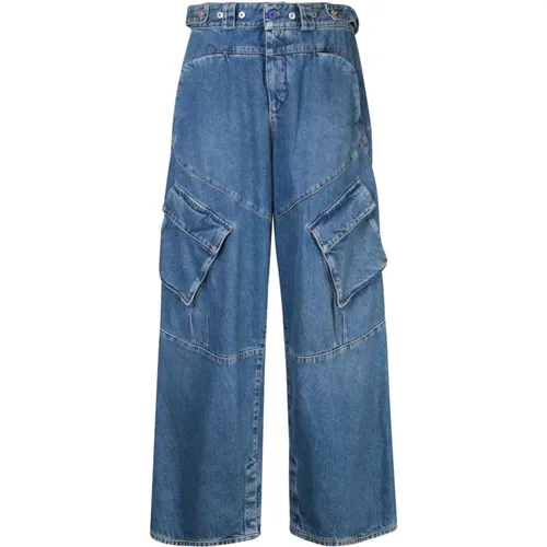 Cargo Jeans with Logo Patch , male, Sizes: M, S - Marcelo Burlon - Modalova
