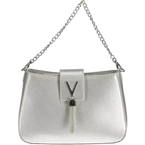 Silberne Schultertasche mit Kette und Reißverschluss - Valentino by Mario Valentino - Modalova