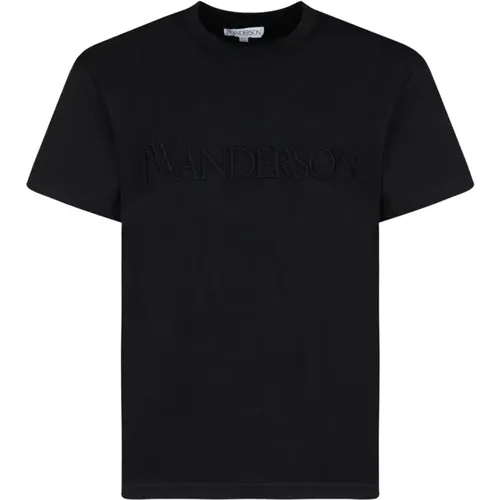 Schwarzes Logo-besticktes T-Shirt - JW Anderson - Modalova