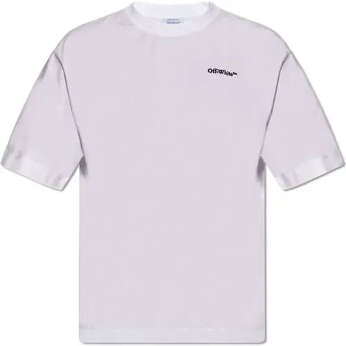 Off , T-Shirt mit Logo , Herren, Größe: 2XL - Off White - Modalova