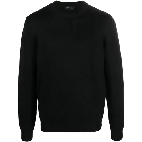 Schwarze Pullover für Männer , Herren, Größe: M - Roberto Collina - Modalova