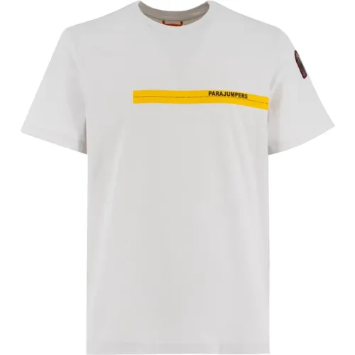 Iconic Yellow Tape Crewneck T-shirt , male, Sizes: XL - Parajumpers - Modalova