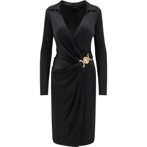 V-Neck Dress Made in Italy , female, Sizes: S, L - Versace - Modalova