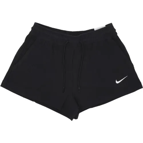Hoch taillierte gerippte Jersey-Shorts , Damen, Größe: L - Nike - Modalova