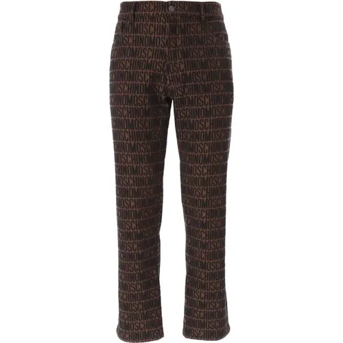 Jacquard Logo Cotton Pants , male, Sizes: L, XL, M - Moschino - Modalova