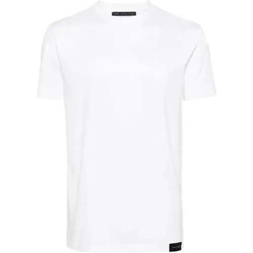Weiße Baumwoll-T-Shirt mit Logo , Herren, Größe: 2XL - Low Brand - Modalova
