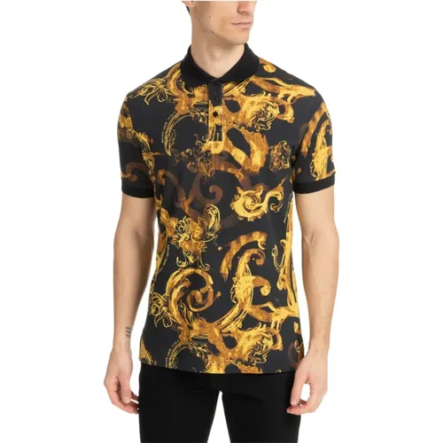 Abstraktes Aquarell Polo Shirt , Herren, Größe: S - Versace Jeans Couture - Modalova