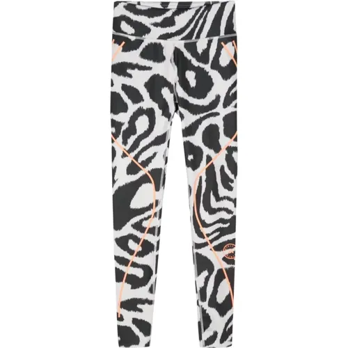 Animal Print High-Waisted Trousers , female, Sizes: M - adidas by stella mccartney - Modalova