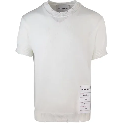 Weiße Strickwaren T-Shirts und Polos , Herren, Größe: XL - Amaránto - Modalova