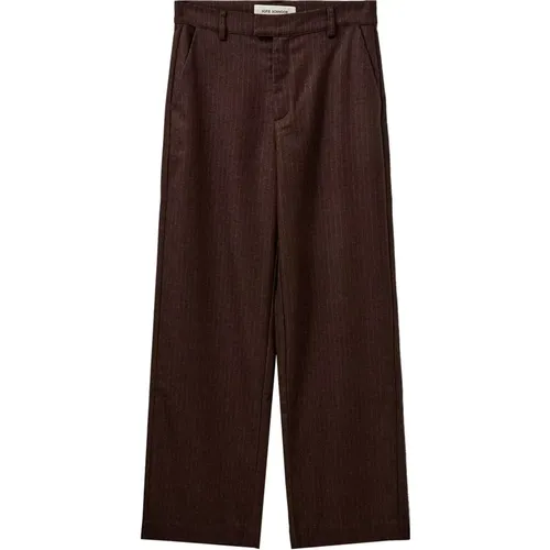 Gestreifte Straight-Leg Hose Tan/Braun , Damen, Größe: XL - Sofie Schnoor - Modalova