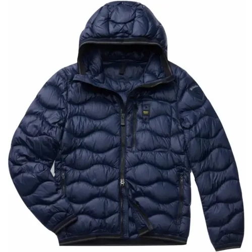 Quilted Wave Style Down Jacket , male, Sizes: XL - Blauer - Modalova