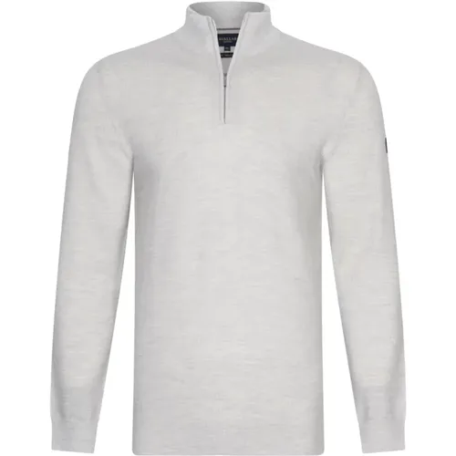 Merino Half Zip Pullover Creme - Cavallaro - Modalova