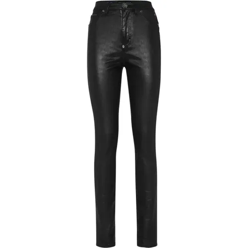 Skinny Trousers with Unique Design , female, Sizes: W26, W29, W25, W30 - Philipp Plein - Modalova