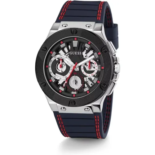 Circuit Men's Watch Blue/Red , male, Sizes: ONE SIZE - Guess - Modalova