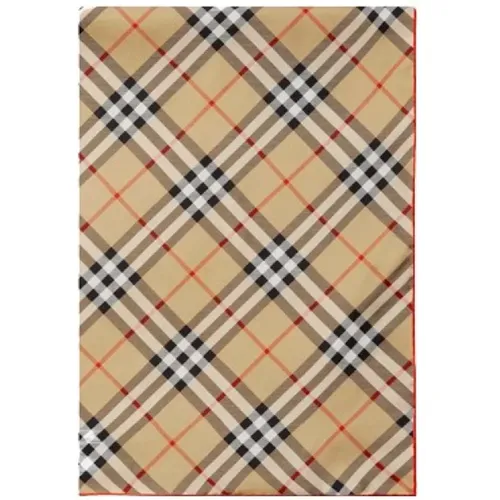 Silk Twill Scarf with Check Print , female, Sizes: ONE SIZE - Burberry - Modalova