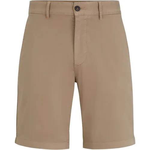 Slim-Fit Cotton Twill Chino Shorts , male, Sizes: W36, W38, W30, W34, W31, W33 - Hugo Boss - Modalova