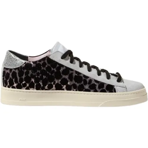 Round Toe Leather Sneakers , female, Sizes: 3 UK - P448 - Modalova