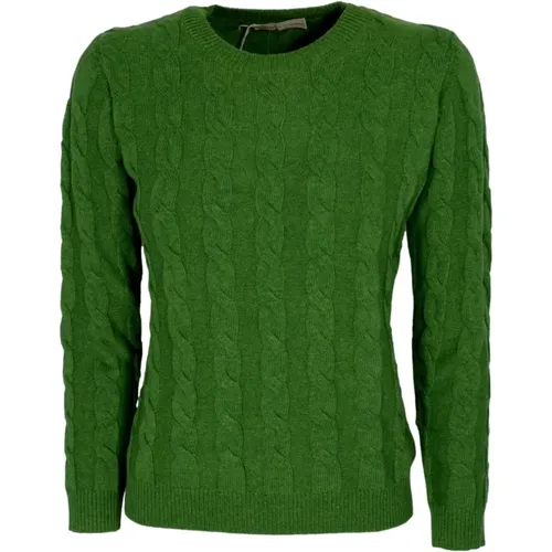 Cashmere and Wool Braided Crewneck Sweater , female, Sizes: XL, S, XS, M - Cashmere Company - Modalova