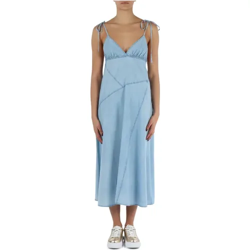 Midi Lyocell and Cotton Dress , female, Sizes: S, M, L - Replay - Modalova