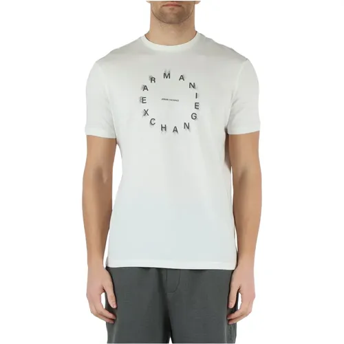 Regular Fit Baumwoll T-Shirt , Herren, Größe: L - Armani Exchange - Modalova
