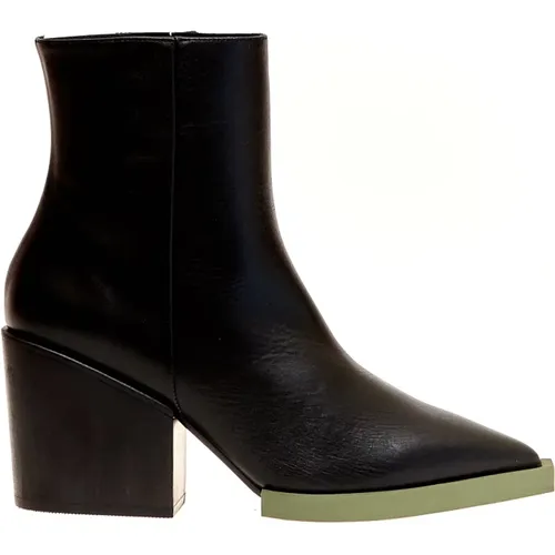 Schwarze Leder Texan Ankle Boots , Damen, Größe: 40 EU - Paloma Barceló - Modalova