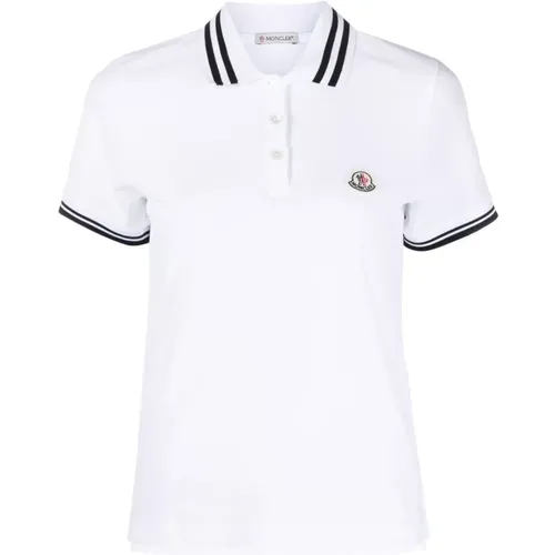 Stripe-Trim Polo Shirt , female, Sizes: M, XS - Moncler - Modalova