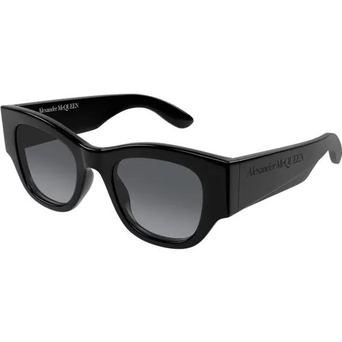 Black/Grey Shaded Sunglasses , female, Sizes: ONE SIZE - alexander mcqueen - Modalova