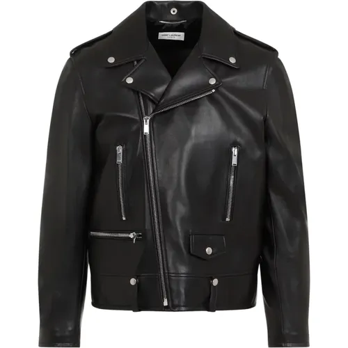 Luxurious Leather Jacket Aw24 , male, Sizes: L - Saint Laurent - Modalova