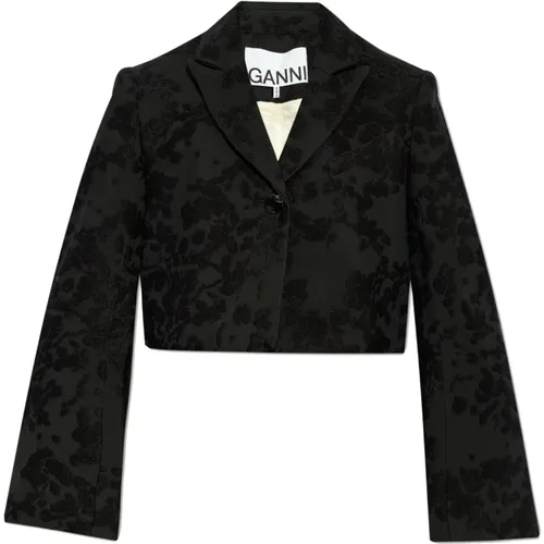 Floral Pattern Blazer , female, Sizes: L, S, M - Ganni - Modalova