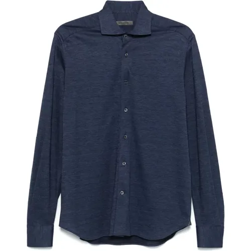 Wool Lyocell Shirt Classic Style , male, Sizes: 3XL, M, 2XL, 4XL, L, XL - Corneliani - Modalova